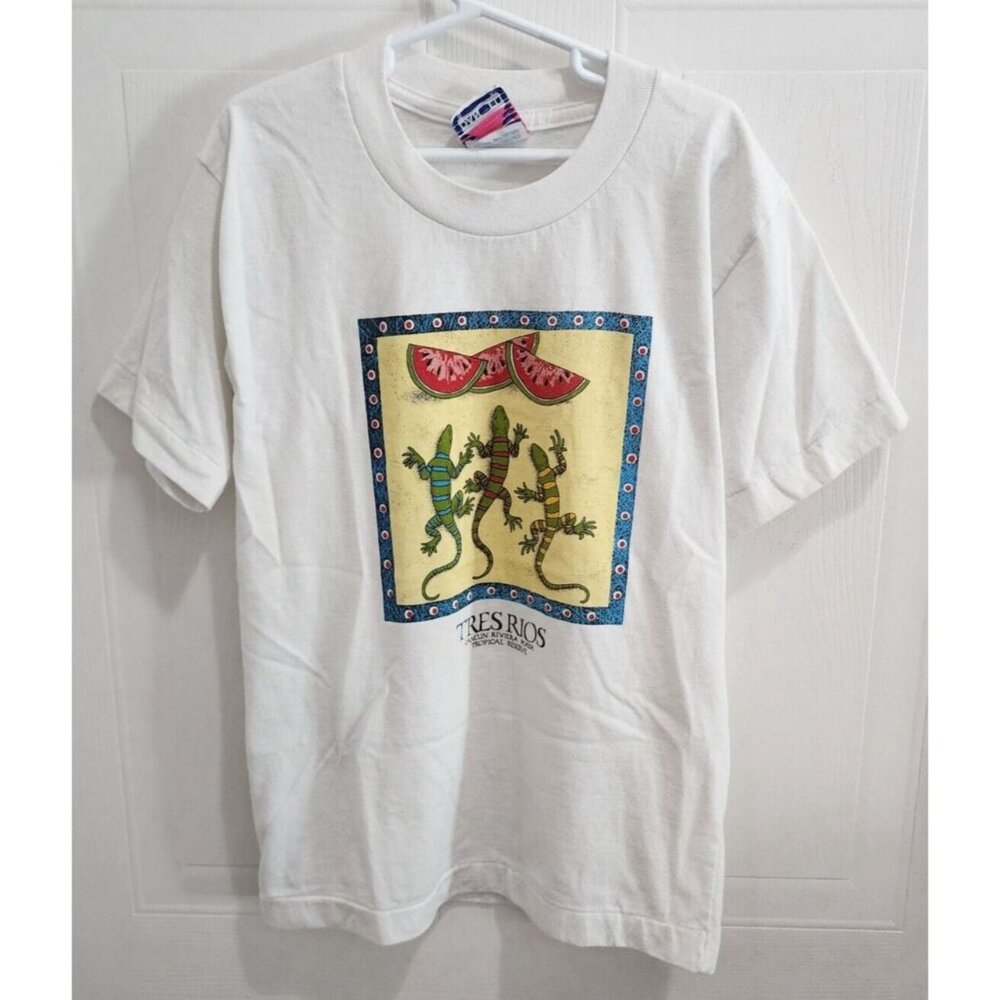 VTG Tres Rios Cancun Riviera Maya Tropical Reserve Graphic T Shirt Youth Size XL